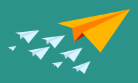 Decorative - Isometric paper plane leadership