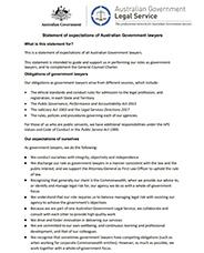 Statement of expectations of Australian Government lawyers thumbnail image