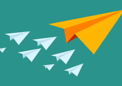 Decorative - Isometric paper plane leadership