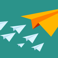Decorative - Isometric paper plane leadership